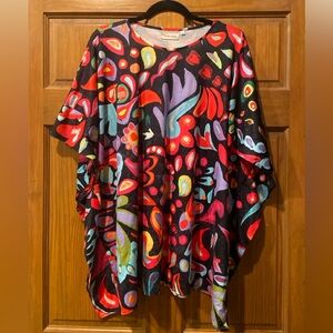 Southern Stitch Colorful Abstract Women's Top Sz l-xl oversized
